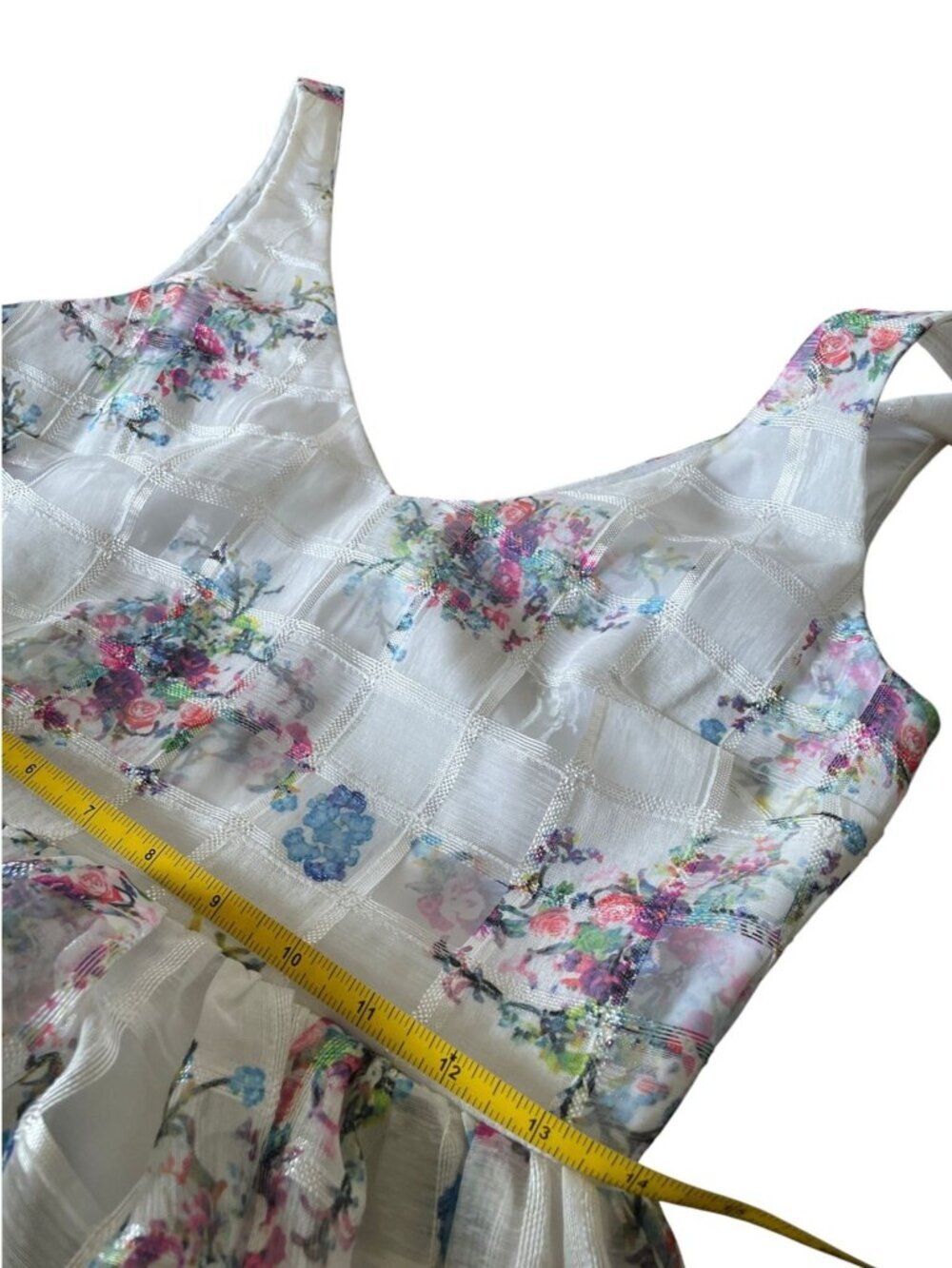 Anthropologie Maeve Peony Garden Dress SZ 6 White Floral Cottagecore Fairy - Picture 10 of 12